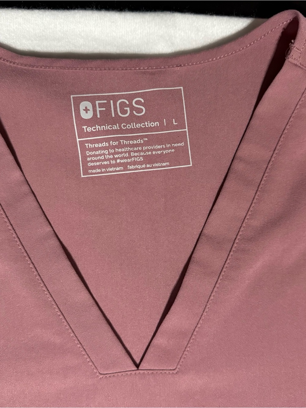 FIGS Women's V-Neck Tunic in Dusty Rose